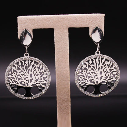 Stainless Steel Tree of Life Drop Earrings by HitMyNeed