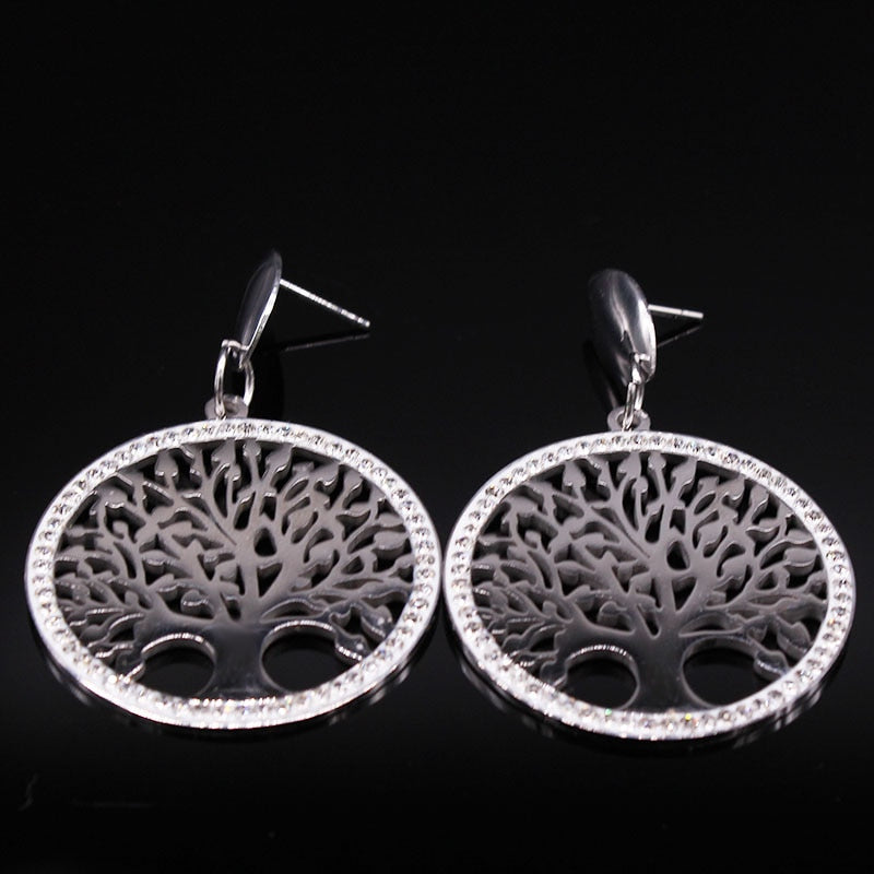 Stainless Steel Tree of Life Drop Earrings by HitMyNeed