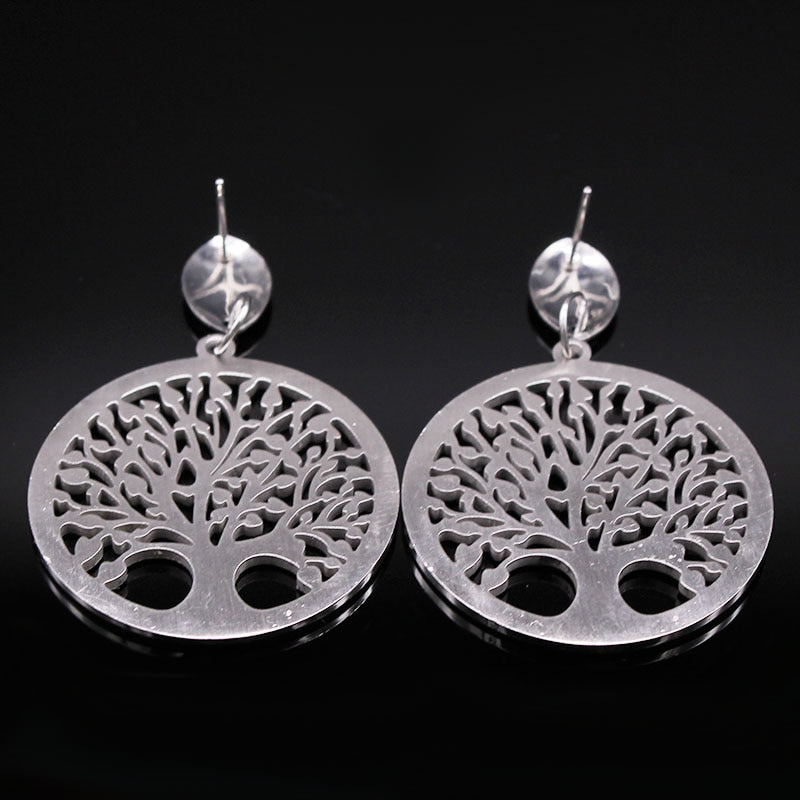 Stainless Steel Tree of Life Drop Earrings by HitMyNeed