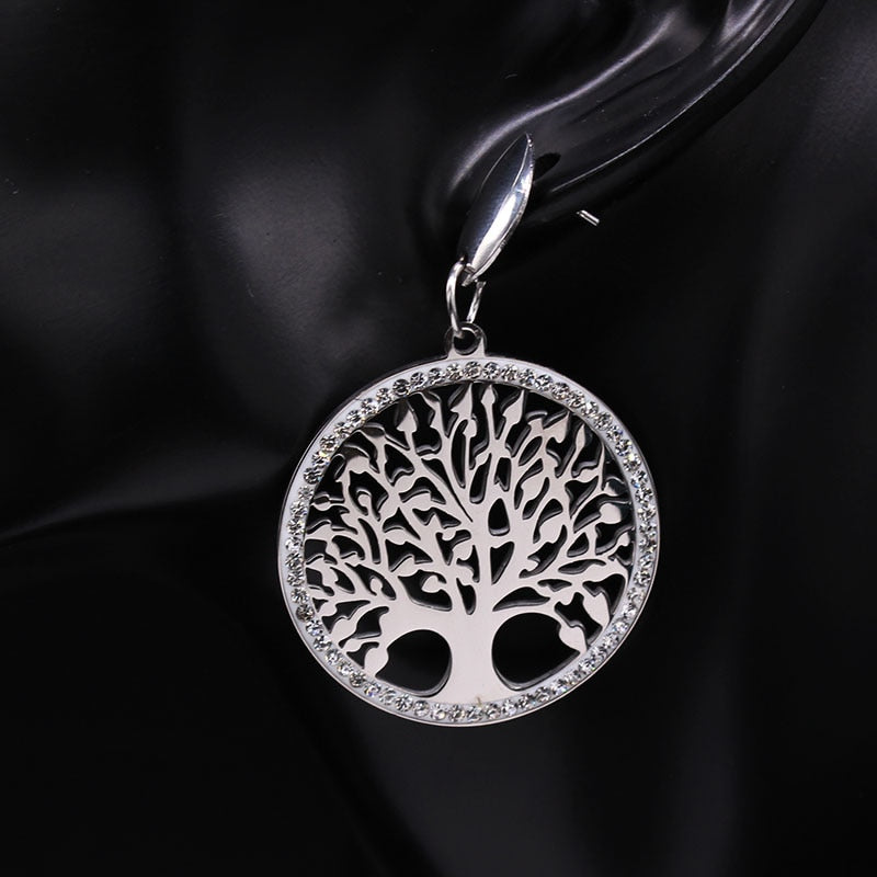 Stainless Steel Tree of Life Drop Earrings by HitMyNeed