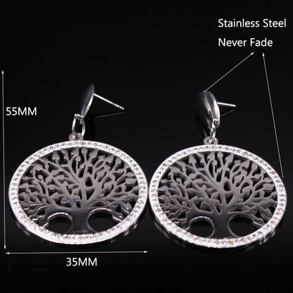 Stainless Steel Tree of Life Drop Earrings by HitMyNeed