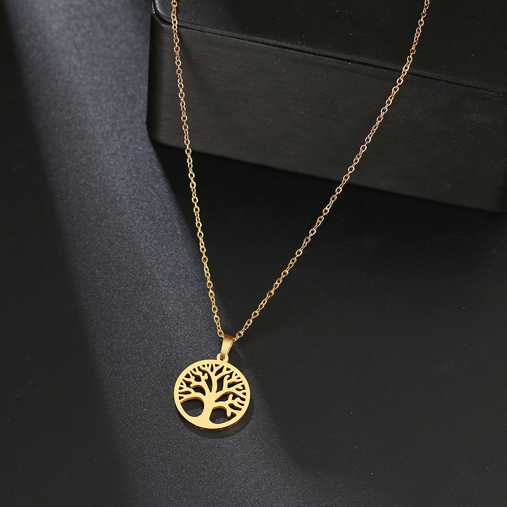 Stainless Steel Tree of Life Pendant Necklace gold-color by HitMyNeed