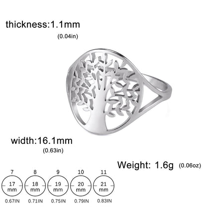 Stainless Steel Tree of Life Ring 11 silver by HitMyNeed