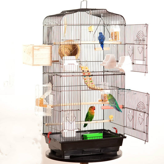 Stainless Steel Two-Layer Parrot & Bird Cage by HitMyNeed