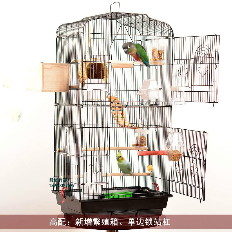 Stainless Steel Two-Layer Parrot & Bird Cage by HitMyNeed