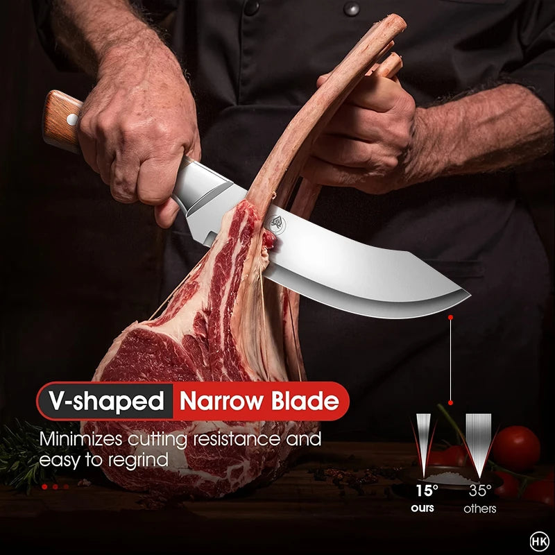 Stainless Steel Ultra Sharp Curved Butcher Knife by HitMyNeed