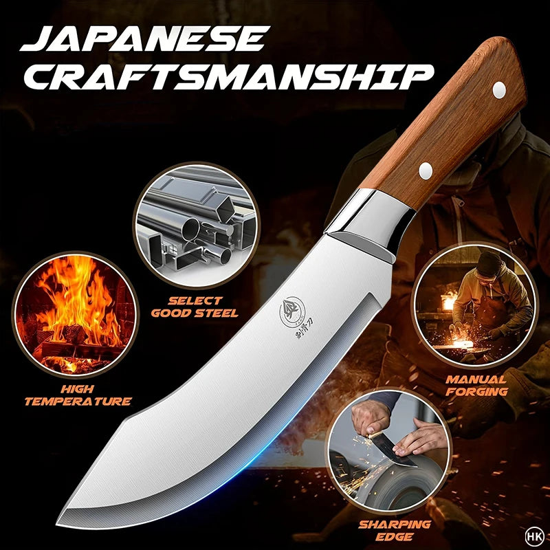 Stainless Steel Ultra Sharp Curved Butcher Knife by HitMyNeed