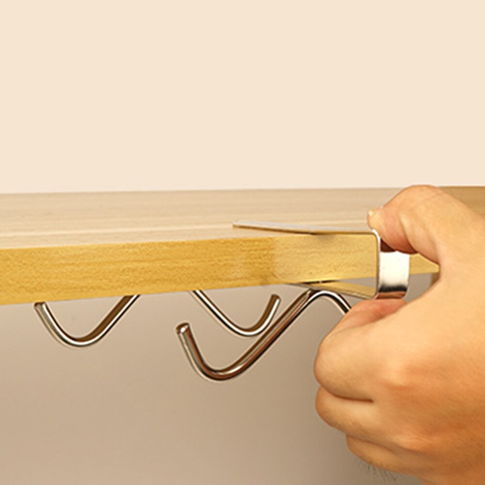 Stainless Steel Under-Cabinet Coffee Mug Hooks by HitMyNeed