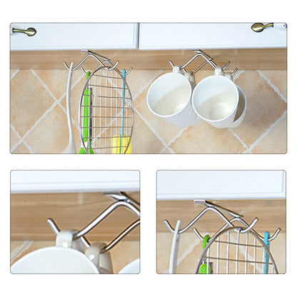 Stainless Steel Under-Cabinet Coffee Mug Hooks by HitMyNeed