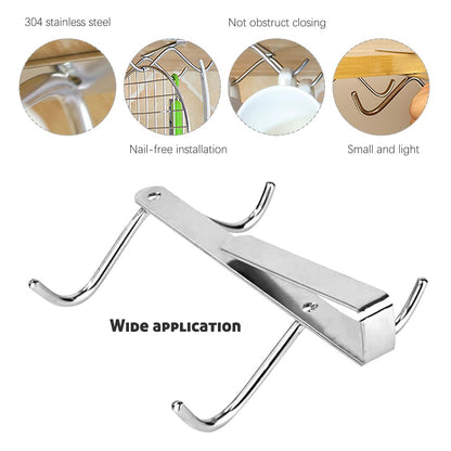Stainless Steel Under-Cabinet Coffee Mug Hooks by HitMyNeed