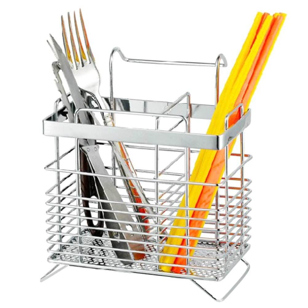 Stainless Steel Utensil Drying Rack with 2 Compartments by HitMyNeed