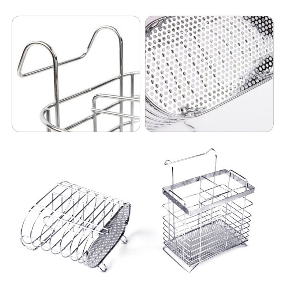Stainless Steel Utensil Drying Rack with 2 Compartments by HitMyNeed