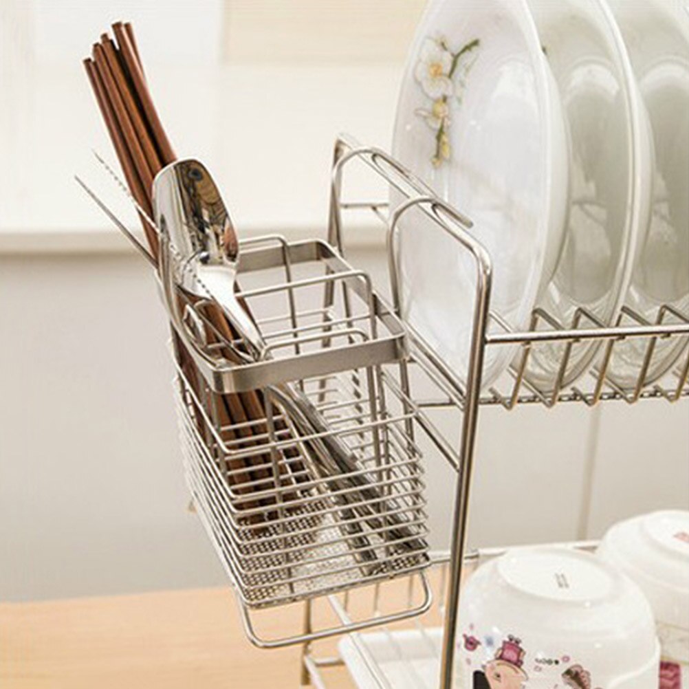 Stainless Steel Utensil Drying Rack with 2 Compartments by HitMyNeed