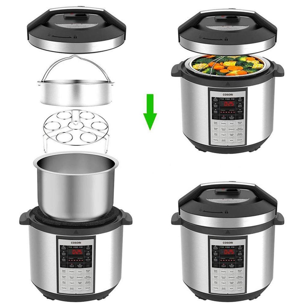 Stainless Steel Vegetable Steamer Basket 3‑Piece Set by HitMyNeed