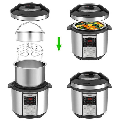 Stainless Steel Vegetable Steamer Basket 3‑Piece Set by HitMyNeed