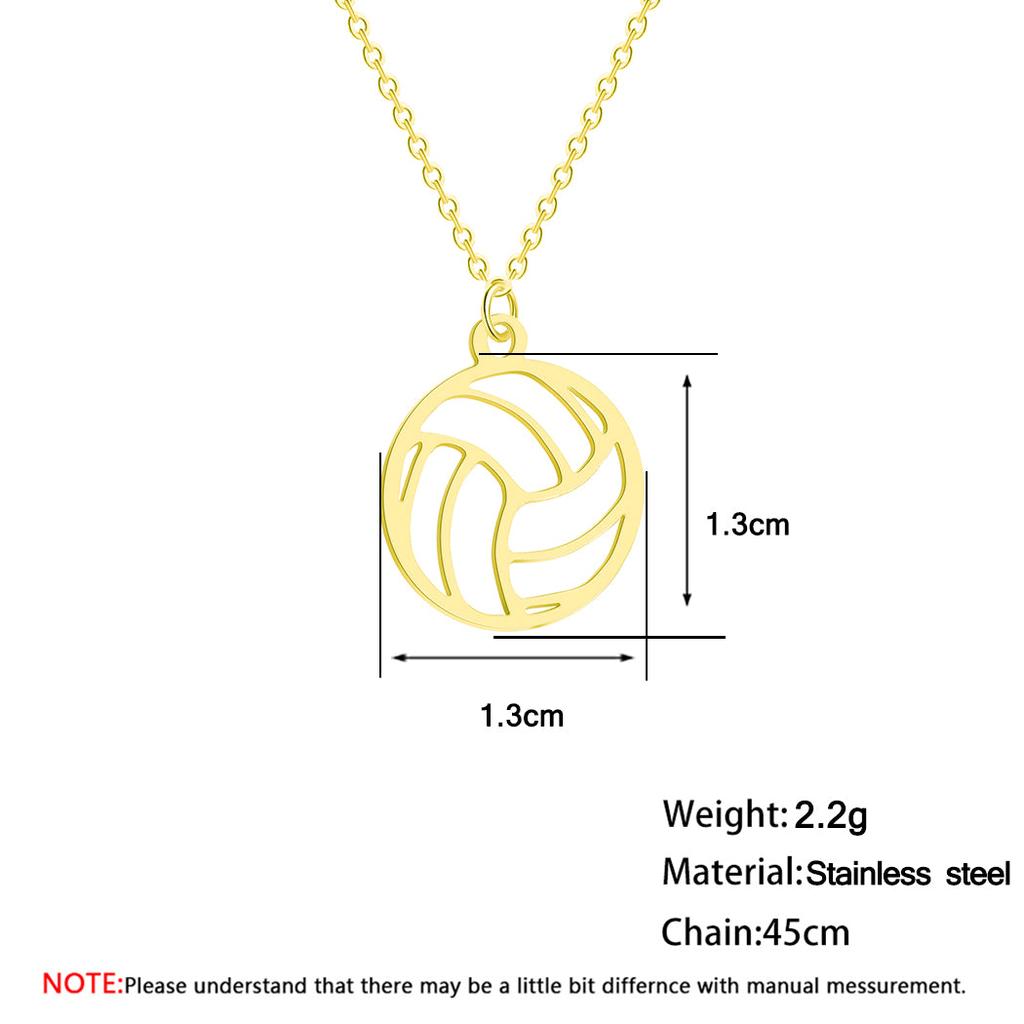Stainless Steel Volleyball Necklace for Athletes by HitMyNeed