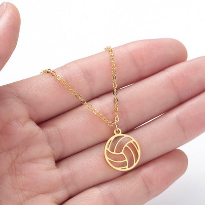 Stainless Steel Volleyball Necklace for Athletes by HitMyNeed