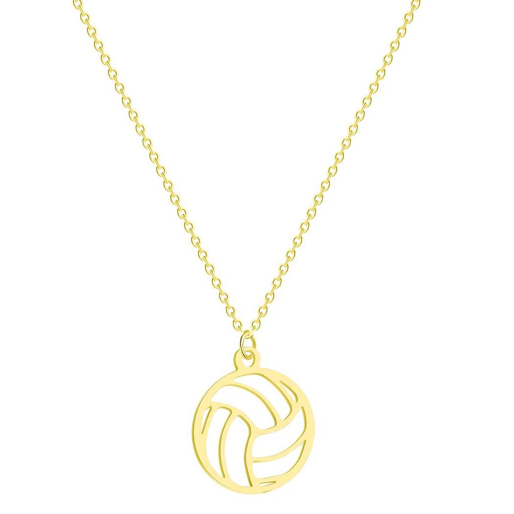 Stainless Steel Volleyball Necklace for Athletes gold-color by HitMyNeed