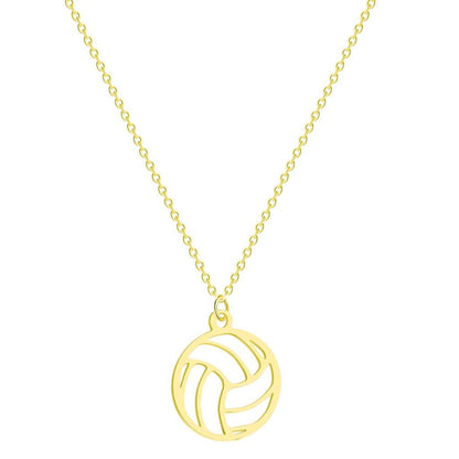 Stainless Steel Volleyball Necklace for Athletes gold-color by HitMyNeed