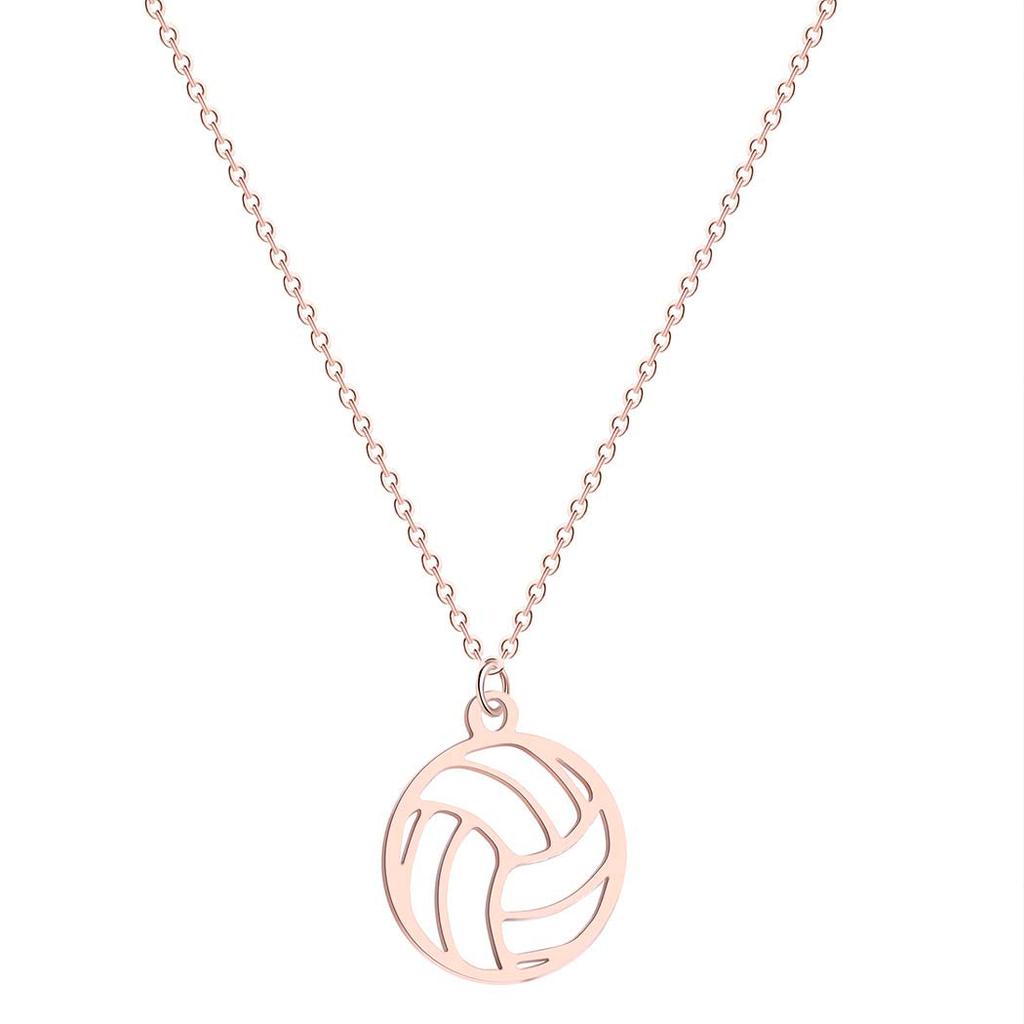 Stainless Steel Volleyball Necklace for Athletes rose-gold-color by HitMyNeed