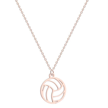 Stainless Steel Volleyball Necklace for Athletes rose-gold-color by HitMyNeed