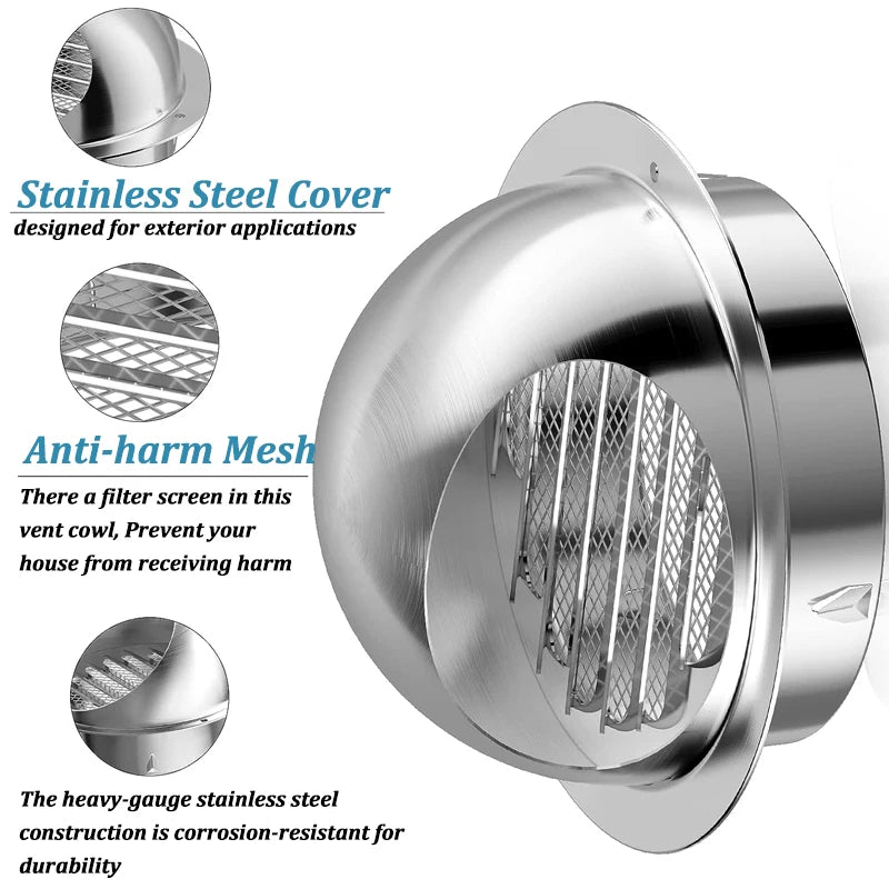 Stainless Steel Wall & Ceiling Vent Grille with Pest Guard by HitMyNeed