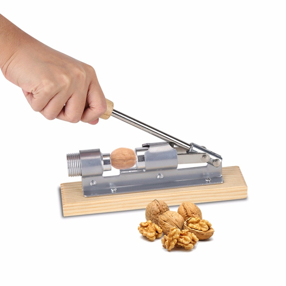 Stainless Steel Walnut Cracker with Wooden Handle by HitMyNeed