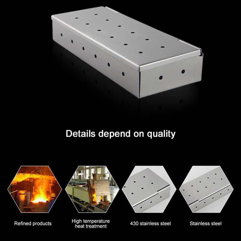 Stainless Steel Wood Chip Smoker Box for Grills & Ovens by HitMyNeed