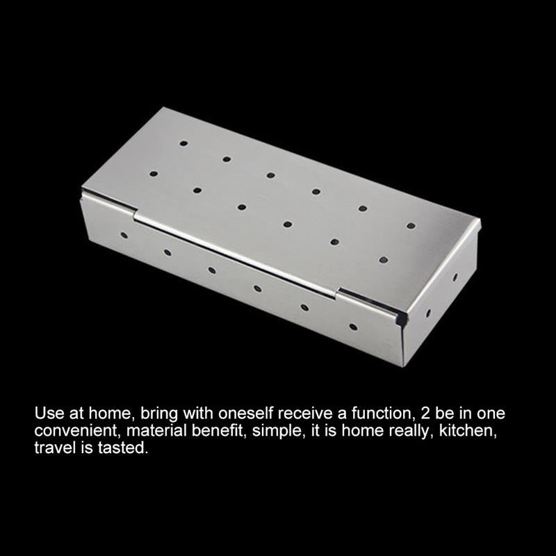 Stainless Steel Wood Chip Smoker Box for Grills & Ovens by HitMyNeed