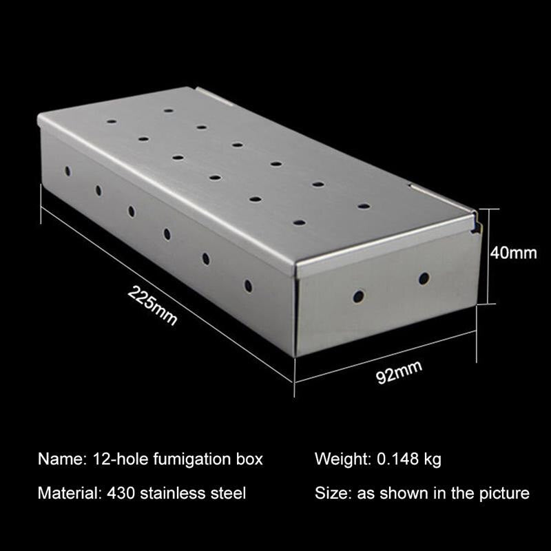 Stainless Steel Wood Chip Smoker Box for Grills & Ovens by HitMyNeed