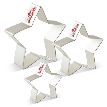 Star Cookie Cutters Set of 3 - Stainless Steel by HitMyNeed