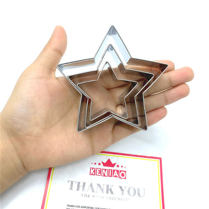 Star Cookie Cutters Set of 3 - Stainless Steel by HitMyNeed