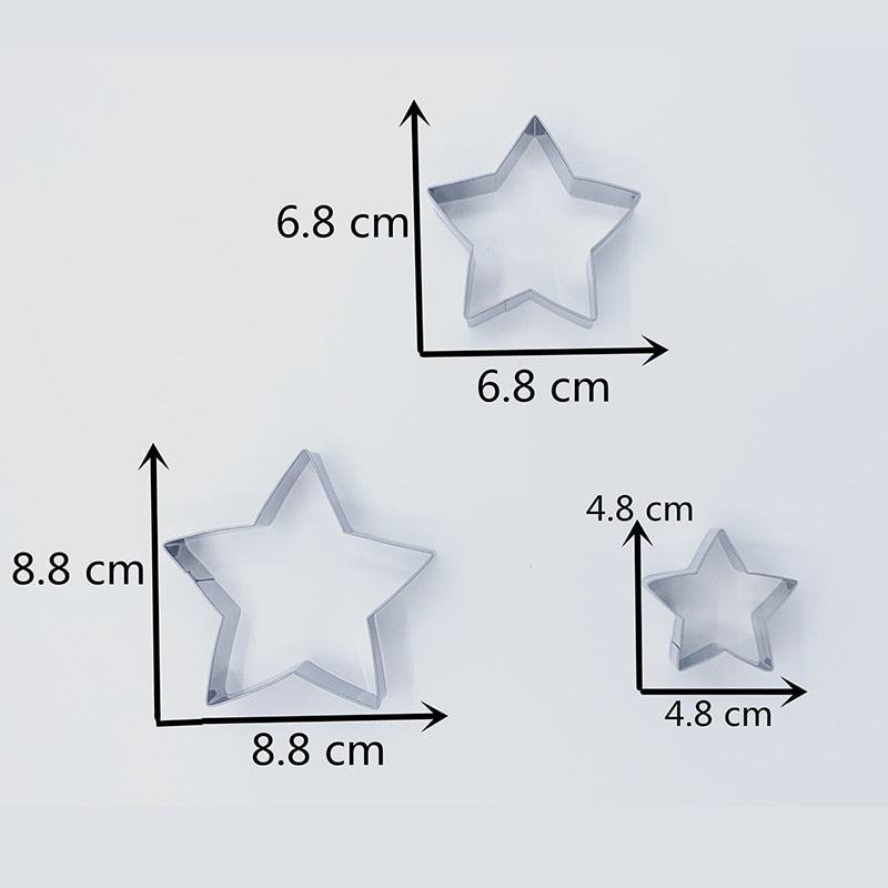 Star Cookie Cutters Set of 3 - Stainless Steel by HitMyNeed
