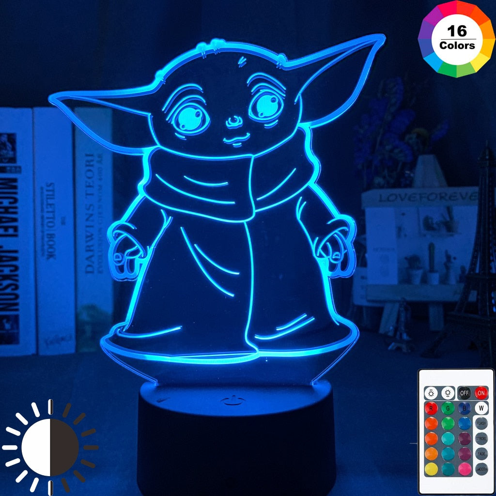Star Wars 3D Yoda Night Light Lamp with Remote by HitMyNeed