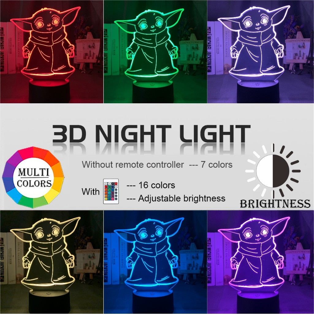 Star Wars 3D Yoda Night Light Lamp with Remote by HitMyNeed