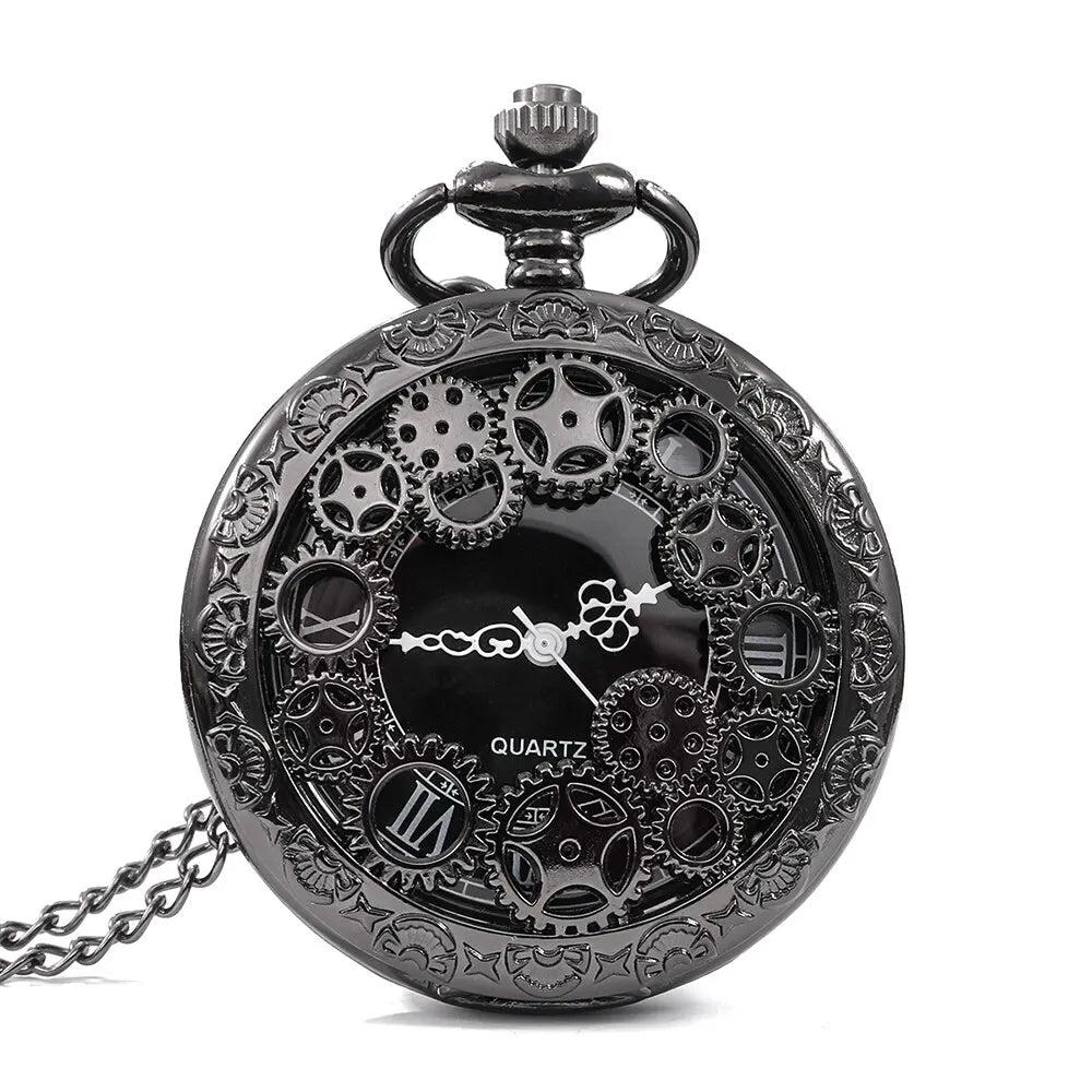 Steampunk Copper Hollow Gear Quartz Pocket Watch by HitMyNeed