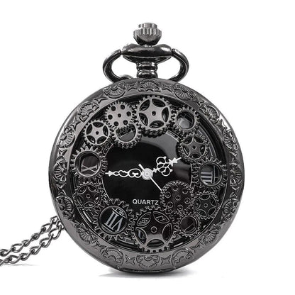 Steampunk Copper Hollow Gear Quartz Pocket Watch by HitMyNeed