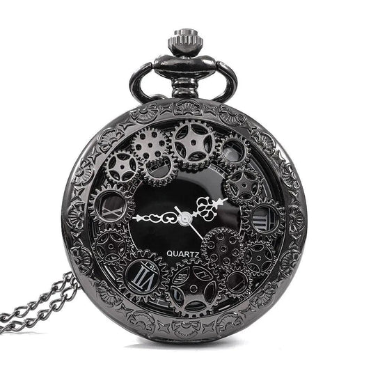 Steampunk Copper Hollow Gear Quartz Pocket Watch by HitMyNeed