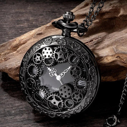 Steampunk Copper Hollow Gear Quartz Pocket Watch by HitMyNeed