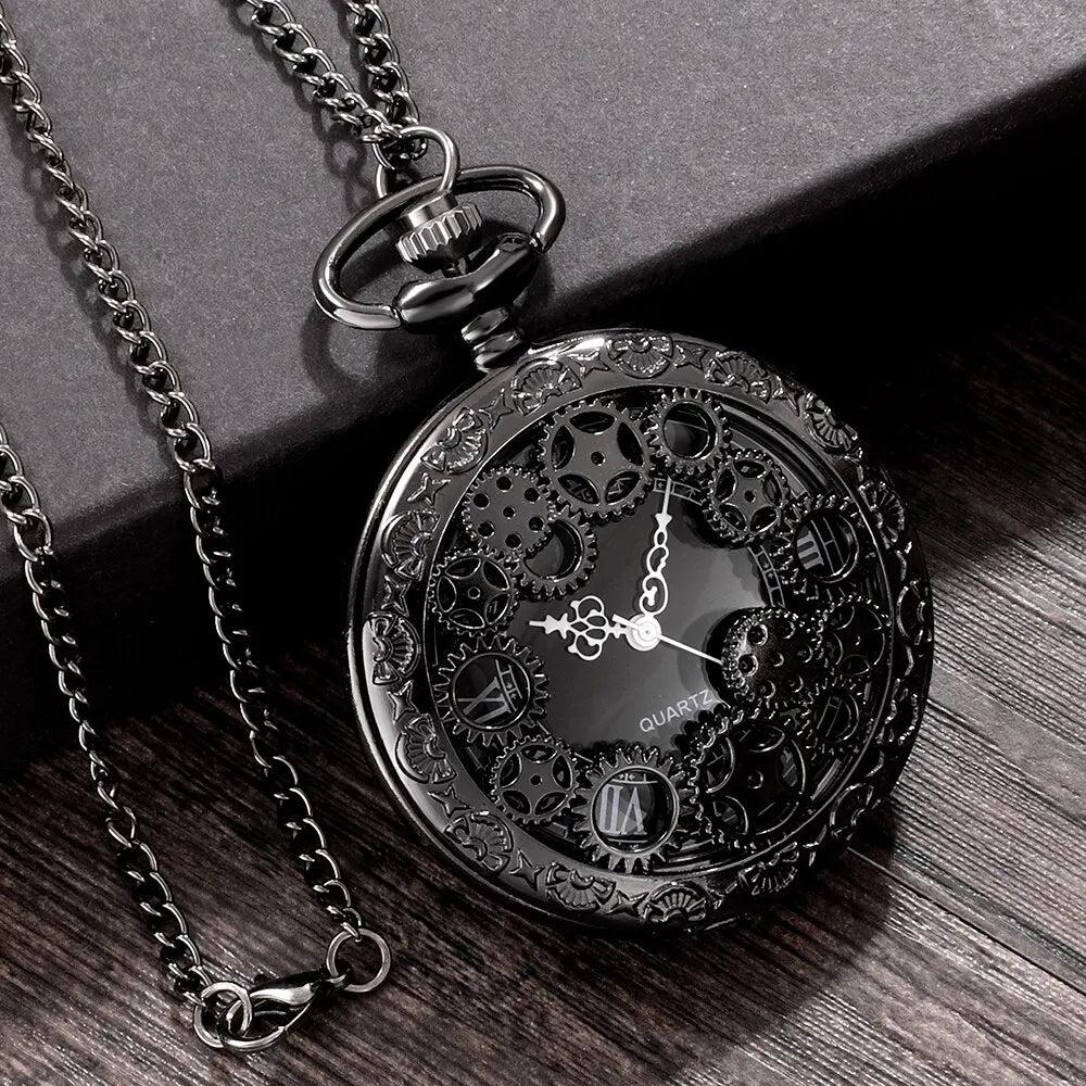 Steampunk Copper Hollow Gear Quartz Pocket Watch by HitMyNeed