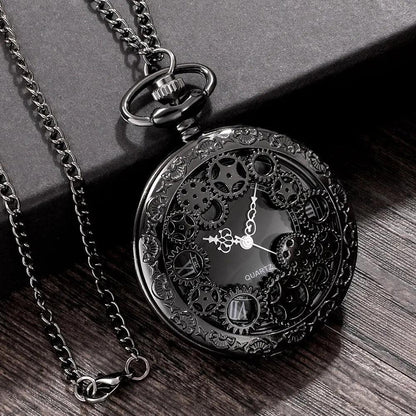Steampunk Copper Hollow Gear Quartz Pocket Watch by HitMyNeed