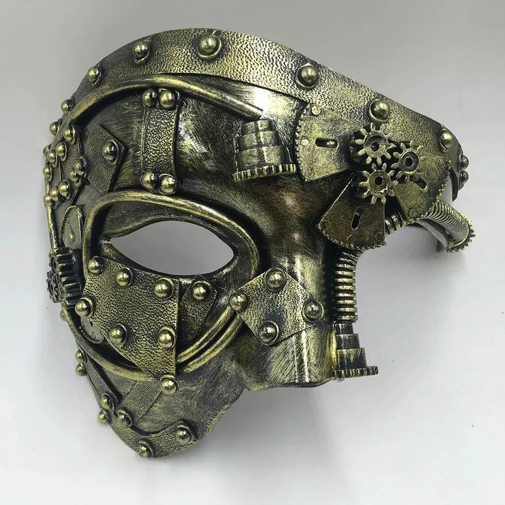 Steampunk Phantom Half Face Masquerade Mask by HitMyNeed