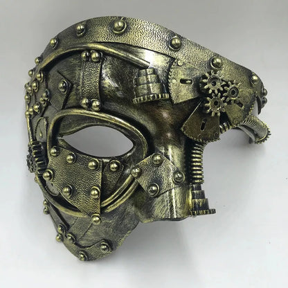 Steampunk Phantom Half Face Masquerade Mask by HitMyNeed