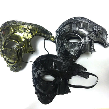 Steampunk Phantom Half Face Masquerade Mask by HitMyNeed