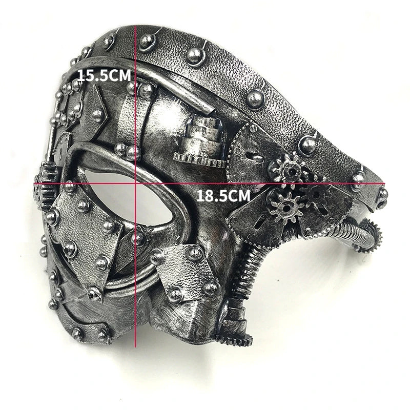 Steampunk Phantom Half Face Masquerade Mask by HitMyNeed