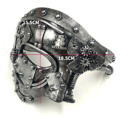 Steampunk Phantom Half Face Masquerade Mask by HitMyNeed