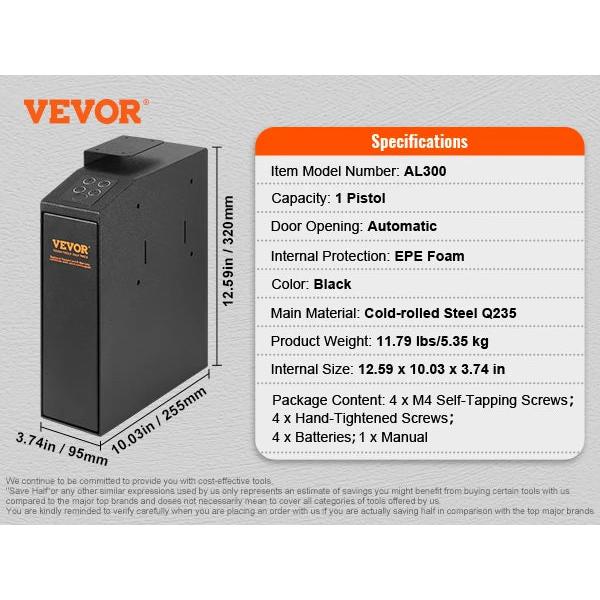 Steel Biometric Pistol Safe with 3-Way Quick Access 1-pistols-slip by HitMyNeed