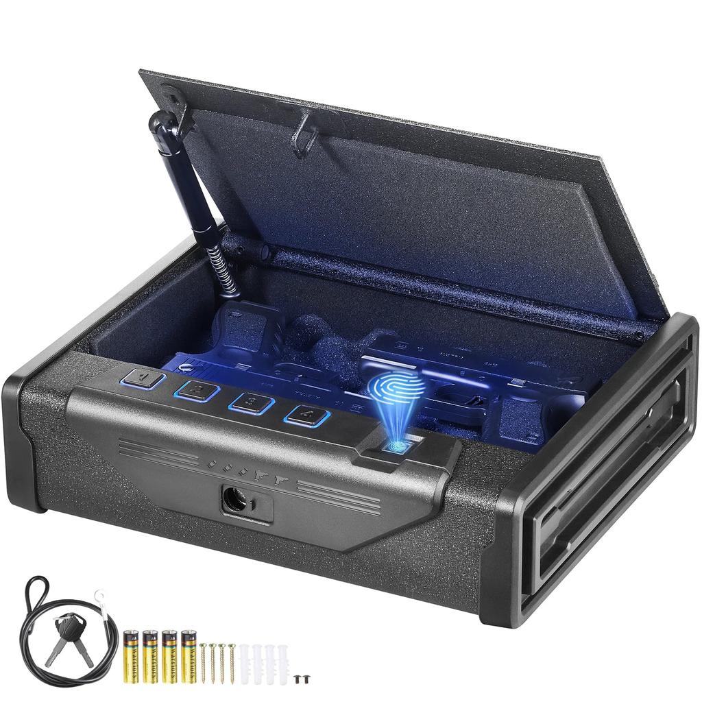 Steel Biometric Pistol Safe with 3-Way Quick Access by HitMyNeed