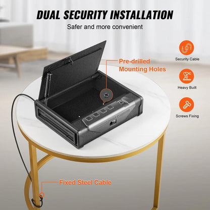 Steel Biometric Pistol Safe with 3-Way Quick Access by HitMyNeed