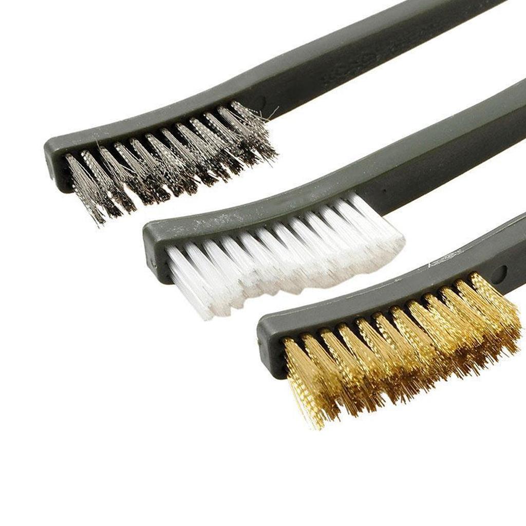 Steel, Brass & Nylon Detail Cleaning Brush Set by HitMyNeed